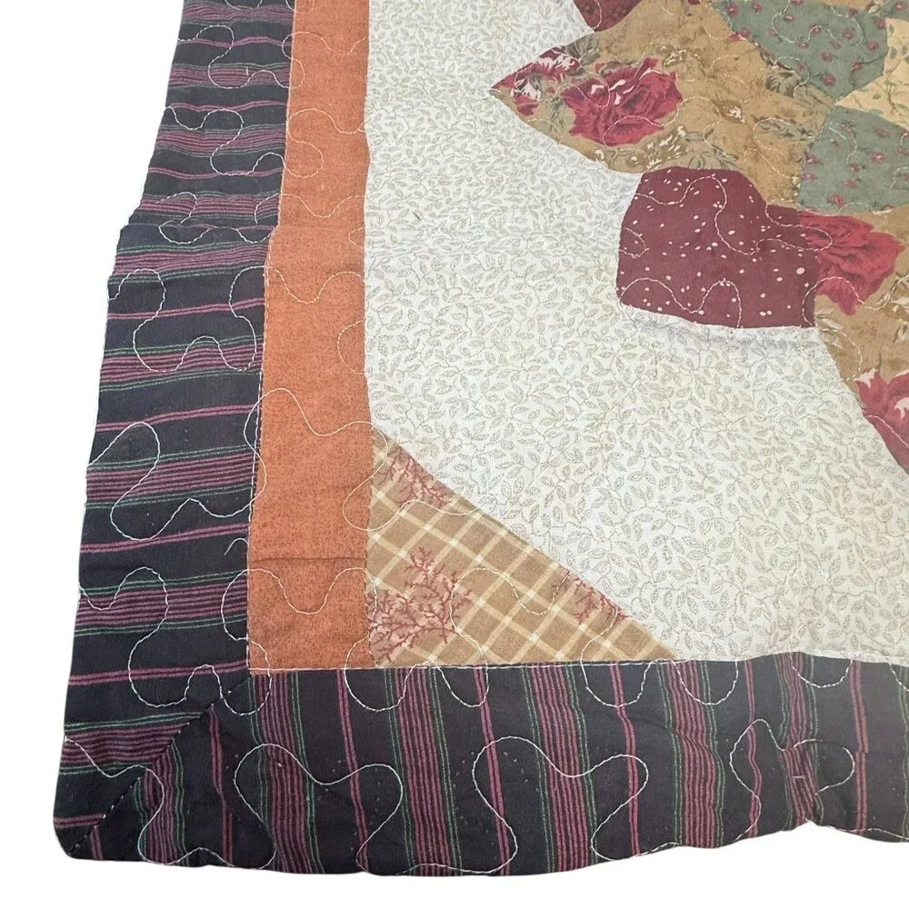 Country Quilt Pillow Shams Set of 2 Quilted Star Pillowcases New